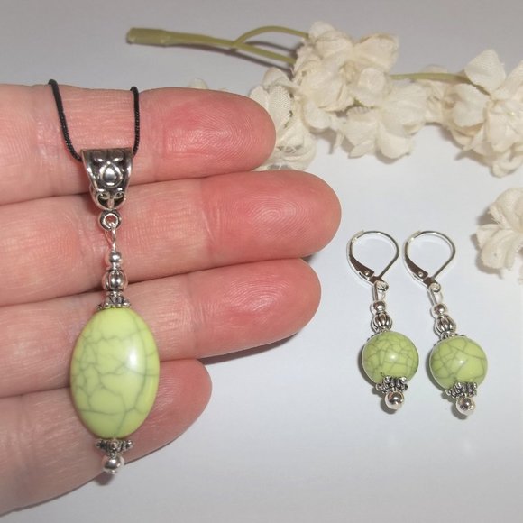 Jewelry Set Matching Earrings Necklace Beaded Handmade Accessory Gift Girl 6207 - Picture 6 of 9